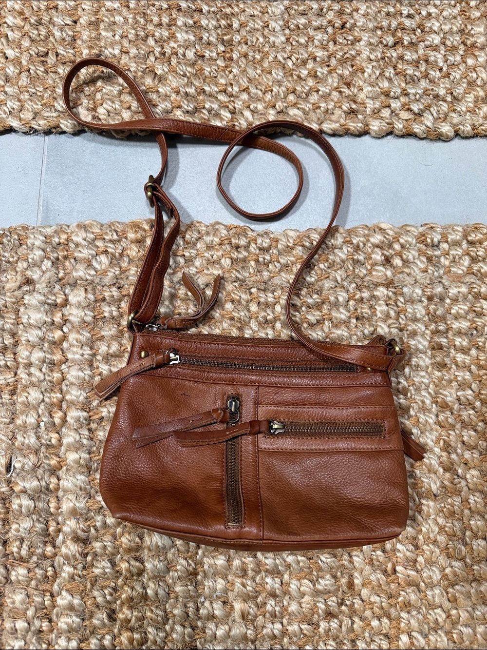 Leather Crossbody Bag in Brown